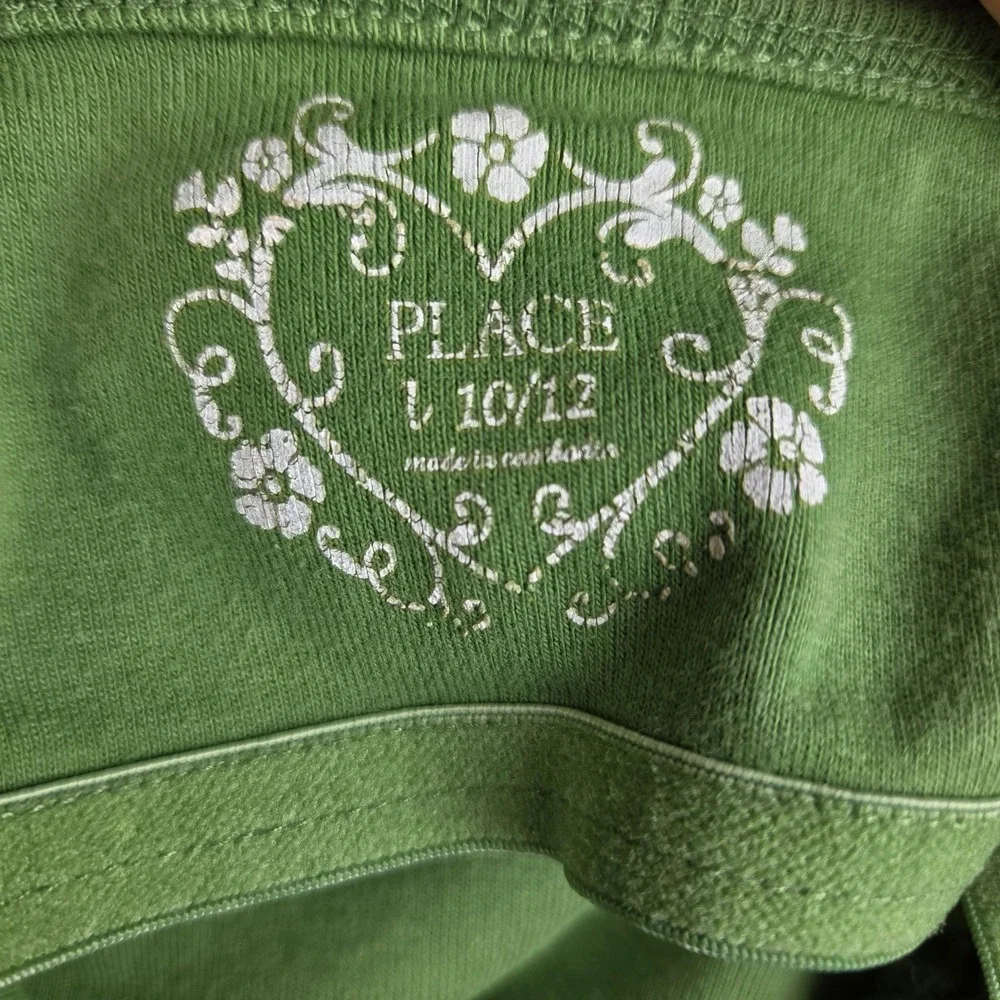 The Children’s Place Girls L 10/12 Green Cami Tank Top Lace Sequin Cotton